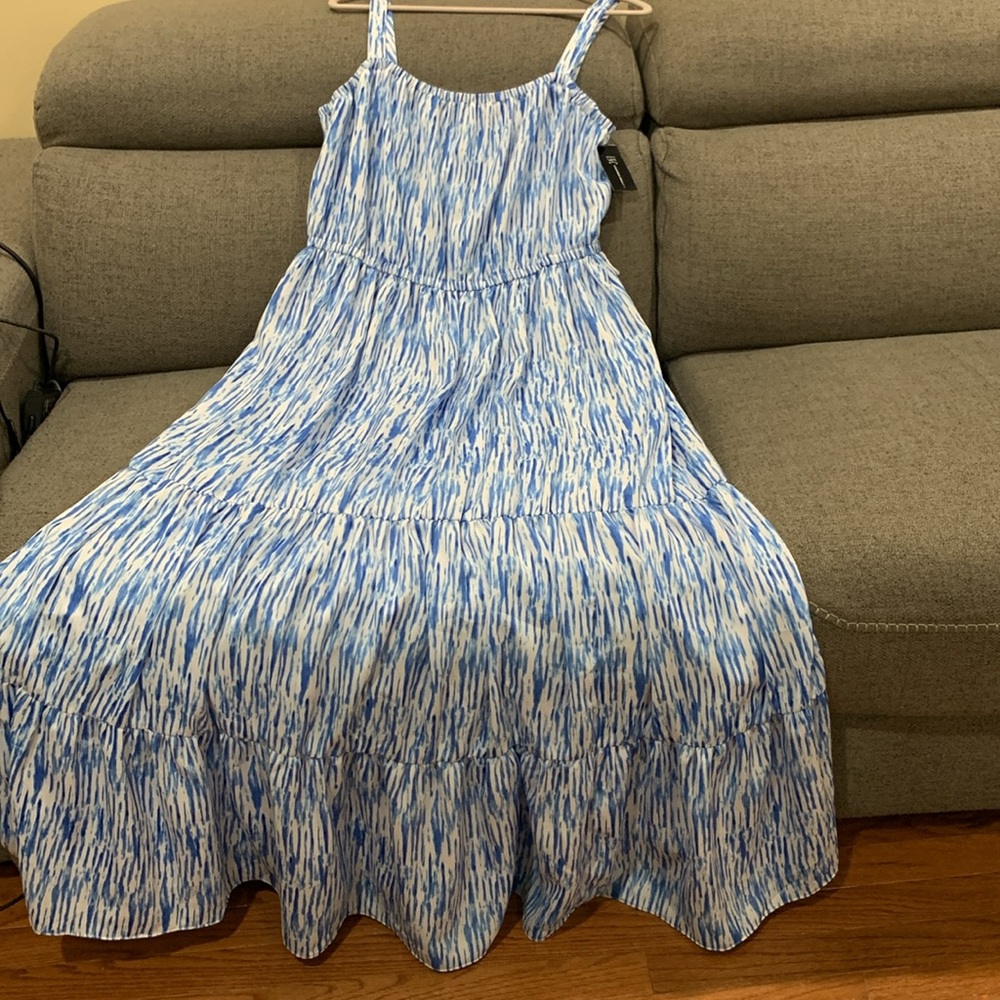 X-Large INC international concepts maxi dress in blue and white